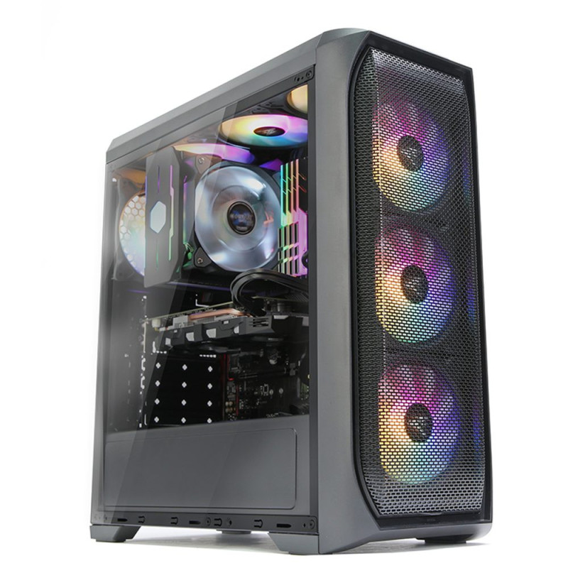 Zalman N5 MF ATX, RGB ventiliatorius x4, tinklelio plokštė