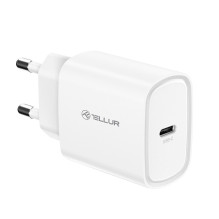 Tellur 20W USB-C PD sieninis įkroviklis baltas