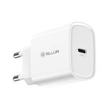 Tellur 20W USB-C PD sieninis įkroviklis baltas