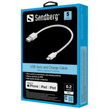 Sandberg 441-19 USB Lightning MFI 0,2m Balta Sandberg 441-19 USB Lightning MFI 0,2m Balta