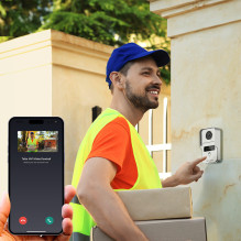„Tellur Smart WiFi“ vaizdo skambutis 1080P, atrakinimo funkcija, vidaus varpelis, pilka