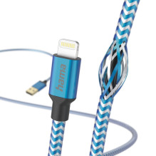 Hama 00201553 Reflective Charging Cable, USB-A - Lightning 1.5m Nylon blue Hama 00201553 Reflective Charging Cable, USB-A - Lightning 1.5m Nylon blue