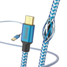 Hama 00201555 Reflective Charging Cable, USB-A - Micro-USB 1.5m Nylon blue Hama 00201555 Reflective Charging Cable, USB-A - Micro-USB 1.5m Nylon blue