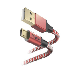 Hama 00201556 atspindintis įkrovimo laidas, USB-A – Micro-USB 1,5 m nailono raudona Hama 00201556 atspindintis įkrovimo laidas, USB-A – Micro-USB 1,5 m nailono raudona
