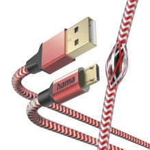 Hama 00201556 Reflective Charging Cable, USB-A - Micro-USB 1.5m Nylon red Hama 00201556 Reflective Charging Cable, USB-A - Micro-USB 1.5m Nylon red