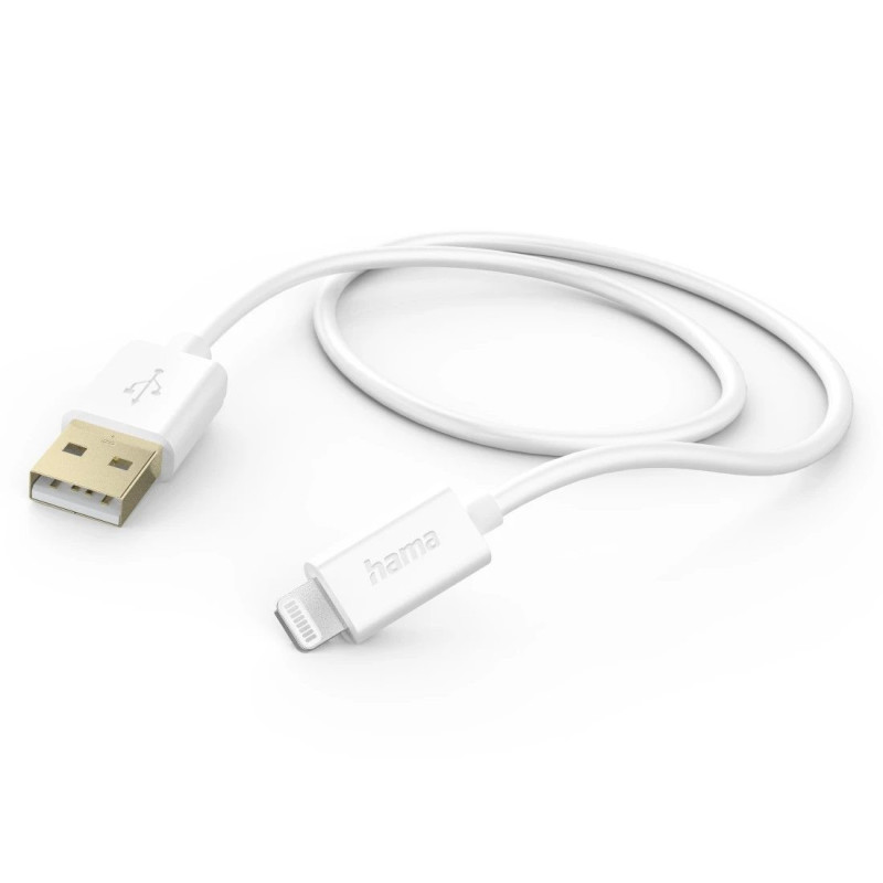 Hama 00201581 įkrovimo laidas, USB-A – žaibiškas 1,5 m baltas