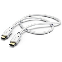Hama 00183328 Įkrovimo / duomenų kabelis, USB Type-C – USB Type-C 1,5 m baltas