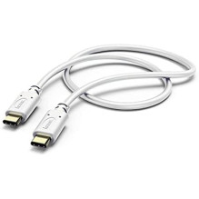 Hama 00183328 Įkrovimo / duomenų kabelis, USB Type-C – USB Type-C 1,5 m baltas