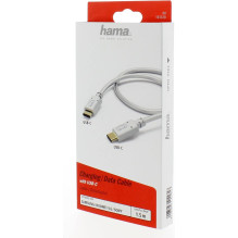 Hama 00183328 Įkrovimo / duomenų kabelis, USB Type-C – USB Type-C 1,5 m baltas