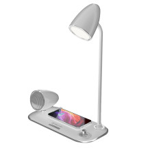 „Tellur Nostalgia“ belaidis stalinis įkroviklis, „Bluetooth“ garsiakalbis, balta stalinė lempa