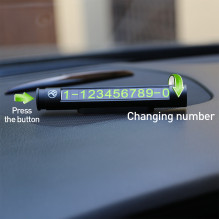 Tellur Laikina automobilio parkavimo kortelė dviem telefono numeriams metalo spalvos juoda