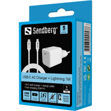 Sandberg 441-57 USB-C 20 W įkroviklis + USB-C prie Lightning laidas, 1M