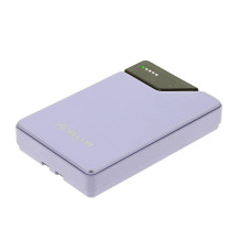 Tellur Power Bank 10000mAh, USB-C + Lightning laidai, įmontuoti violetiniai