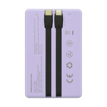 Tellur Power Bank 10000mAh, USB-C + Lightning cables built-in purple Tellur Power Bank 10000mAh, USB-C + Lightning cables built-in purple