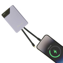Tellur Power Bank 10000mAh, USB-C + Lightning cables built-in purple Tellur Power Bank 10000mAh, USB-C + Lightning cables built-in purple