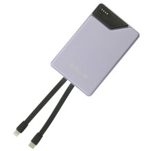 Tellur Power Bank 10000mAh, USB-C + Lightning cables built-in purple Tellur Power Bank 10000mAh, USB-C + Lightning cables built-in purple