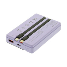 Tellur Power Bank 10000mAh, USB-C + Lightning cables built-in purple Tellur Power Bank 10000mAh, USB-C + Lightning cables built-in purple