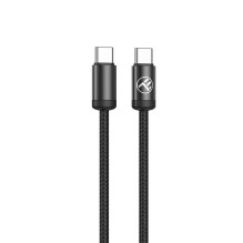 Minimalistinis „Tellur“ USB-C į USB-C laidas 3A 1 m juodas Minimalistinis „Tellur“ USB-C į USB-C laidas 3A 1 m juodas