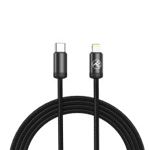 „Tellur“ minimalistinis USB-C kabelis su „Lightning“ 3A 1 m PD27W juodas