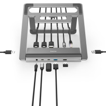 Hama 00200139 Connect2Office stovas, USB-C dokas, 12 prievadų, 100 W, pilka