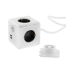 „Tellur Power Cube Extended“, maitinimo lizdas, 4 lizdai + 2 USB prievadai, 1,5 m laidas, baltas