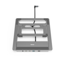 Hama 00200139 Connect2Office stovas, USB-C dokas, 12 prievadų, 100 W, pilka