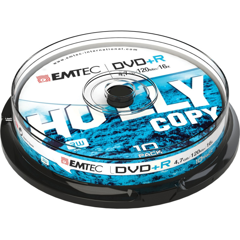Emtec DVD+R 4,7GB 16x Holly Copy 10 vnt. dėžutėje su tortu