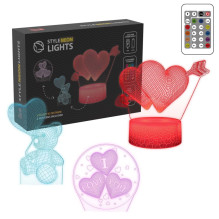Manta SNL115RGB LED lempa Šviesos apdaila Heart RGB 3D