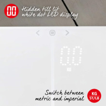 Salter 9164 WH3RJLEU16 Ghost kompaktiškos analizatoriaus svarstyklės, baltos