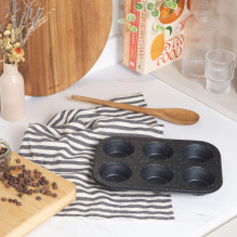 Salter BW07035BRMFOB Megastone 6 Cup Muffin Pan