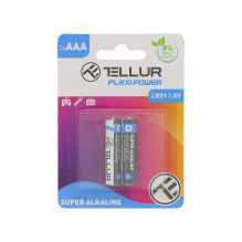 Tellur Flexi Power baterija, Super Alkaline, AAA LR03, 1,5V, 2 vnt / rinkinys Tellur Flexi Power baterija, Super Alkaline, AAA LR03, 1,5V, 2 vnt / rinkinys