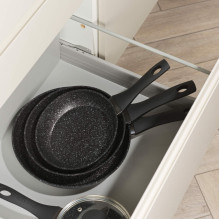 Salter BW11459BRMFOB Megastone Thermo Collar 3-Piece Frying Pan Set - 20 / 24 / 28cm
