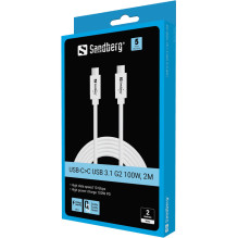 Sandberg 136-54 USB-C to USB-C USB 3.1 Gen2 PD 100W cable, 2M