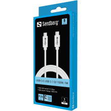 Sandberg 136-53 USB-C į USB-C USB 3.1 Gen2 PD 100 W laidas, 1M