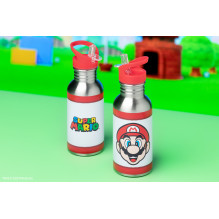 Paladone Super Mario Metal Water Bottle with Straw