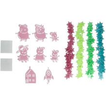 Paladone Peppa Pig šviečiančios tamsoje sienos lipduko žvaigždės Paladone Peppa Pig šviečiančios tamsoje sienos lipduko žvaigždės