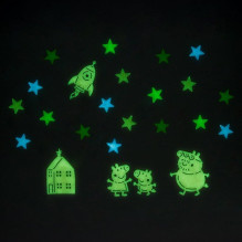 Paladone Peppa Pig Glow in the Dark Wall Decal Stars Paladone Peppa Pig Glow in the Dark Wall Decal Stars