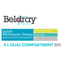 Beldray LA035235BLKFEU7 5-Litre Dual Compartment Bin - Black Beldray LA035235BLKFEU7 5-Litre Dual Compartment Bin - Black