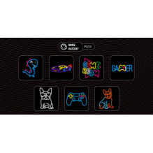 Manta SNL69MT stiliaus neoninių šviesų šuo su akiniais