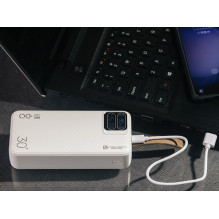Tracer 47506 Blaze 30000mAh 65W baltos spalvos išorinė baterija Tracer 47506 Blaze 30000mAh 65W baltos spalvos išorinė baterija