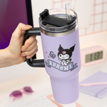 Paladone Hello Kitty Kuromi 900 ml termo puodelis ir šiaudelis