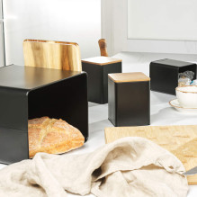 Salter BW129001EU7 Toronto 4-Piece Bread Bin & Canister Set - Black Salter BW129001EU7 Toronto 4-Piece Bread Bin & Canister Set - Black