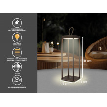 Beper P207ILI102 Rechargeable Lantern Corten Beper P207ILI102 Rechargeable Lantern Corten