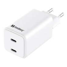 Sandberg 441-56 kintamosios srovės įkroviklis, dvigubas USB-C, PD65W, ES