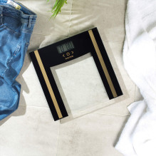 Salter SA00550BGCFAS Glass Analyser Bathroom Scale Black / Gold