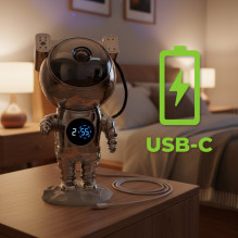 Hawk HW-STAR02 Astronaut Star Projector with Clock Ghrome Edition