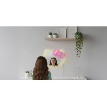 Manta MASNL129WH Style Neon Lights Cat With A Bow LED Neon Mirror