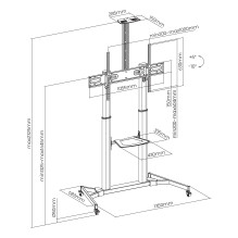 Sbox FS-3610 WHITE Floor Ultra-Large LED TV Stand 60-100" 100kg White