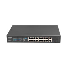 Lanberg Switch rack 19" POE+ 16x 100MB / 2X COMBO GIGABIT ETHERNET 150W