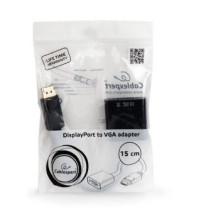 „Gembird A-DPM-VGAF-02“ vaizdo kabelio adapteris 0,15 m VGA (D-Sub) DisplayPort juodas „Gembird A-DPM-VGAF-02“ vaizdo kabelio adapteris 0,15 m VGA (D-Sub) DisplayPort juodas